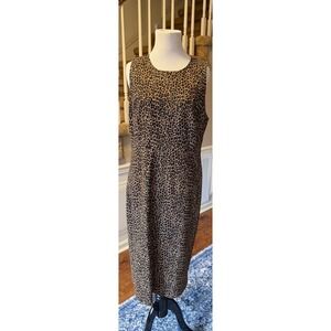 J. Crew Sleeveless Sheath Dress Leopard Print Size 10